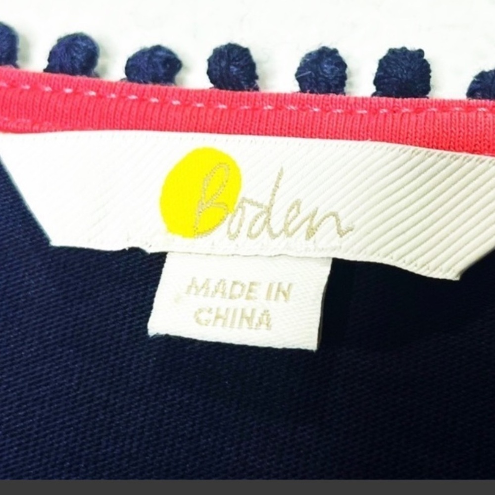 Boden Jersey Broderie Eyelet Overlay Blouse - Picture 7 of 12